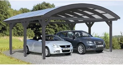 Obrázek produktu pro Přístřešek na auto SKAN HOLZ obloukový dvojitý 635 x 541 cm břidlicově šedý