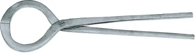 A metal hoof examination tong on a white background.