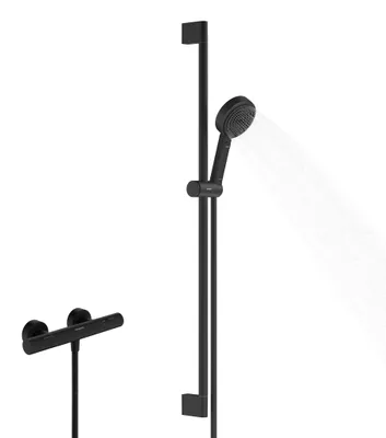 Immagine prodotto di hansgrohe Pulsify Select S set de douche 105, 3jet Relaxation, Ecostat Fine, EcoSmart, barre de douche 900mm, 24261670, 24261670