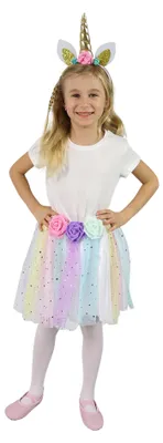 Immagine prodotto di Gonna tutù per unicorno in costume per bambini con accessori.