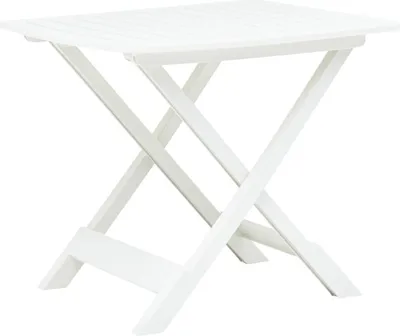 Zdjęcie produktu dla Składany stół ogrodowy biały 79 x 72 x 70 cm z tworzywa sztucznego