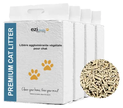 Image de Lot de 4x litières végétales pour chat EZIclean Premium Cat Litter