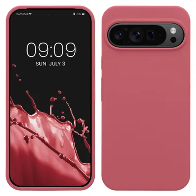 Produktbild von kwmobile Handyhülle für Google Pixel 9 Pro XL Hülle, für Pixel 9 Pro XL Case - Hülle Silikon - kabelloses Laden - Dark Rose