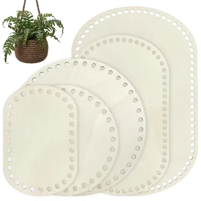 Productafbeelding van Hakenbodems voor manden - Set van 5 stuks in verschillende vormen - Zelf te maken bodems voor gehaakte manden - 15 cm, 20 cm, 25 cm, 30 cm