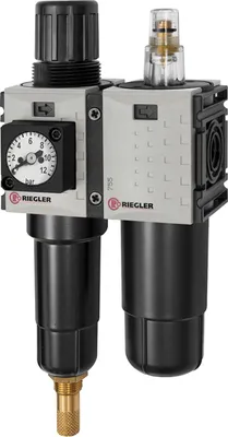 Produktbild von Riegler Wartungseinheit 2-tlg. »FUTURA-mini«, Metallb., Kompaktmano., G1/4, 0,5-10, VA