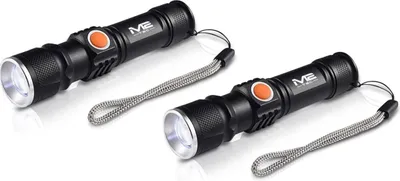 Produktbild von 2x LED Taschenlampe Starke USB Lampe Polizei Swat Wiederaufladbar 1200 Lumen