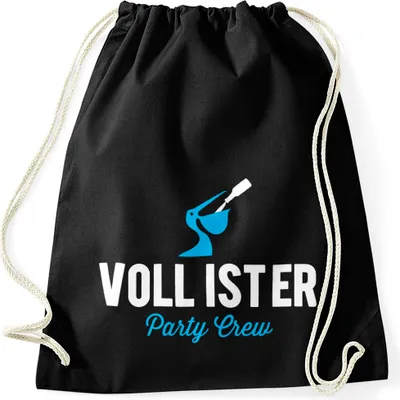 Produktbild von Vollister Lustiger Trink Spruch Bier Turnbeutel Moonworks® schwarz unisize
