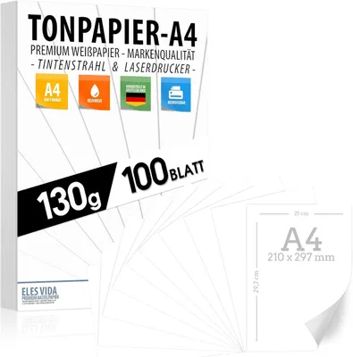 Obrázok produktu pre A4 Tonerový papier 100 listov, 130 g/m², biely, pre kreatívne projekty