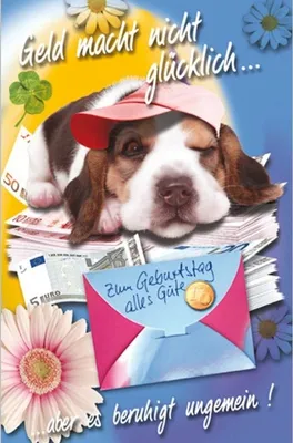 Produktbild von Geburtstag  Geldkarte - Glückwunschkarte im Format 11,5 x 17