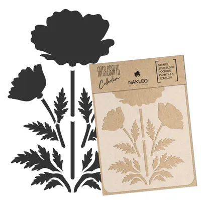 Produktbild von Malschablone für Handwerk A3 30x42cm, Orientalischer Mohn Muster, Wiederverwendbare Kunststoff DIY & Scrapbooking Zeichenschablone