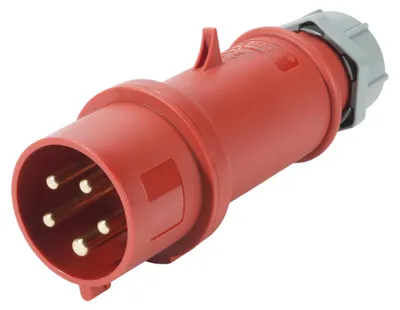 Produktbild von Mennekes CEE, 5-pol , Kunststoff-, Schraubkontakt-Kabelstecker, vernickelte(r) Kontakt(e), gerade, max. 6 mm², rot