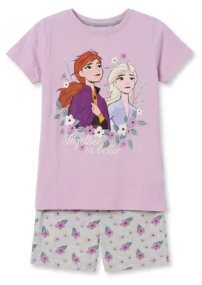 Produktbild von Disney Die Eiskönigin Kinder Mädchen Schlafanzug Pyjama Shirt Shorts - Bunt, 134/140
