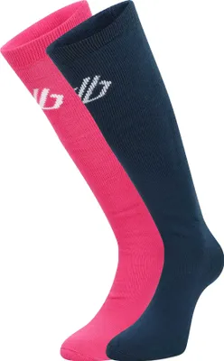 Produktbild von Dare 2B ponožky pre mužov/dámy unisex 2-pack RG5314 (jedna veľkosť) (čisto ružová/tmavá džínsová modrá)