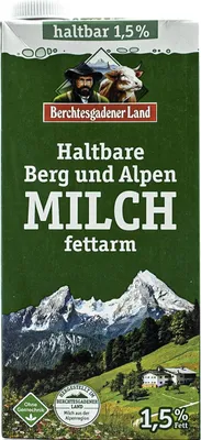 Produktbild von Berchtesgadener Land Haltbare Berg und Alpen Milch 1,5% Fett 1L 1er Pack DE-BY77717EG