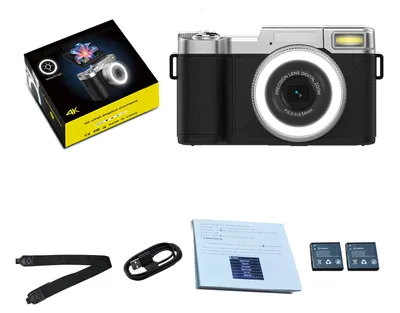 Obrázek produktu pro Digitální fotoaparát s rozlišením 4K, 48 MP, 18násobný zoom, kompaktní cestovní rozměry pro pořizování selfie a videí, černý