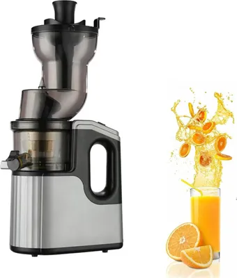Produktbild von Professioneller Kaltpress-Entsafter, 150W, 130mm Einfüllöffnung, Ganzes Obst & Gemüse, Slow Juicer mit Edelstahl-Doppelsieb, Einfache Reinigung