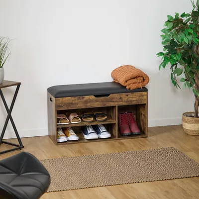 Productafbeelding van Een bankje voor schoenen met een zitgedeelte en opbergruimte