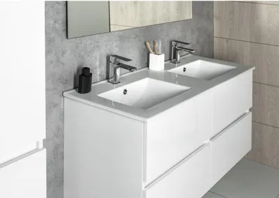Produktbild von Sapho SLIM Keramik-Doppelwaschtisch 120x46,5cm, Weiß