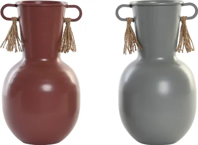 Immagine prodotto di DKD Home Decor vaso 14 x 13 x 24 cm metallo grigio terracotta (2 pezzi)