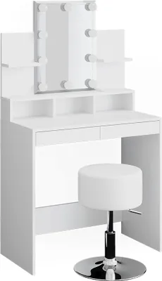 Produktbild von Vicco Toaletní stolek Ania, 80 cm s LED osvětlením a taburetem, Bílá