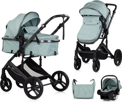 Obrázek produktu pro Kočárek Chipolino 3 v 1 Amore autosedačka adaptér přebalovací taška kryt nohou tyrkysový