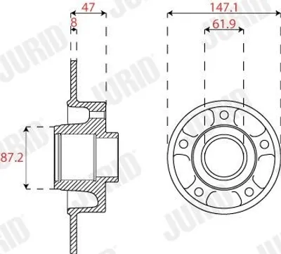 Produktbild von 2x JURID Bremsscheibe 563317JC-1 für RENAULT Megane IV Grandtour (K9A/M/N_)