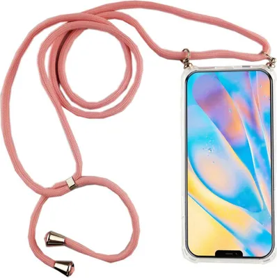 Produktbild von Handykette für Apple iPhone 12 mini - Smartphone Necklace Hülle mit Band - Schnur mit Case zum umhängen in Rosa
