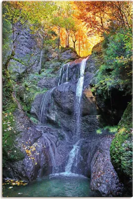 Produktbild von ARTland Leinwandbild Niedersonthofener Wasserfall im Allgäu Größe: 40x60 cm