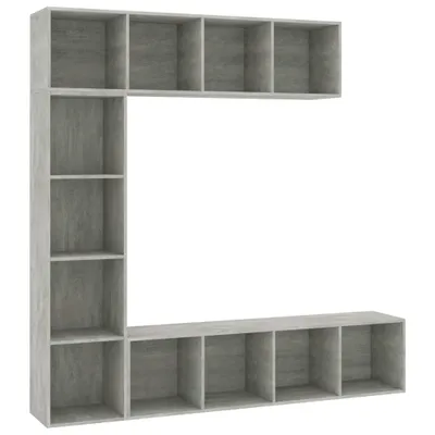 Obrázek produktu pro 3dílná TV skříňka / knihovna betonově šedá 180 x 30 x 180 cm