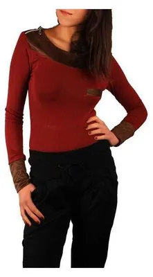 Produktbild von Longshirt Tunika Ripp Pullover; S/M; Bordo