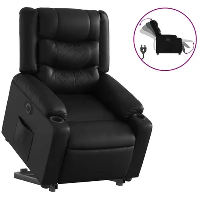 Produktbild von Relaxsessel mit Aufstehhilfe Elektrisch Schwarz Kunstleder