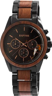 Produktbild von Raptor Herrenchronograph "Chiko" aus Edelstahl und Holz