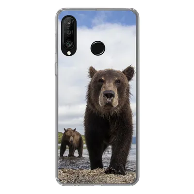 Produktbild von MuchoWow® Handyhülle Schutzhülle Hülle für Huawei P30 Lite Bär - Küste - Wasser Silikon Softcase Handy Hülle - Handyhülle