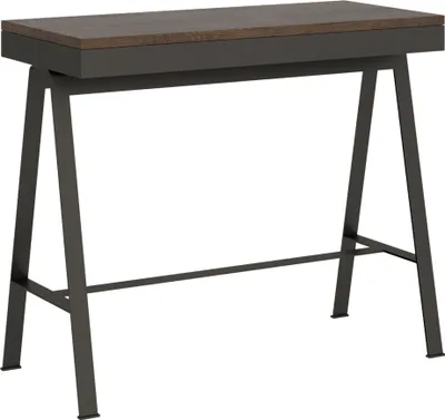 Produktbild von ITAMOBY - Ausziehbarer Konsolentisch 90x40/300 cm Banco Evolution Nussbaum mit Eisenrahmen aus Anthrazit