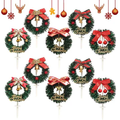 Mini-Kerzenkränze, 10 Stück, 6-7 cm, Kunststoff, Weihnachtsdekoration