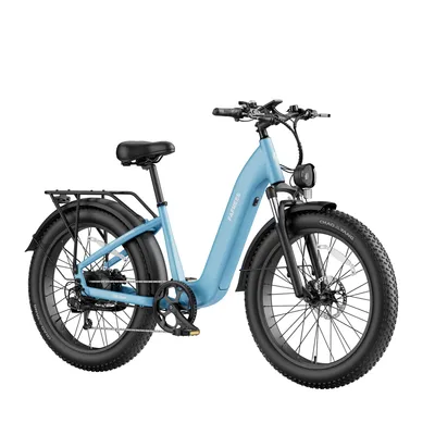 Obrázek produktu pro Elektrické kolo typu Fatbike, 26 palců, s baterií 48V 20Ah (55Nm), odpruženou vidlicí, hydraulickými kotoučovými brzdami, 7rychlostní přehazovačkou a nízkým nástupem
