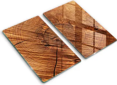 Produktbild von Abdeckung Glas - Küchenabdeckung - 2x30x52 cm - Abdeckplatte -Holzstruktur