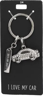 Immagine prodotto di Portachiavi Depesche Glamour color argento con glitter "I love my car"