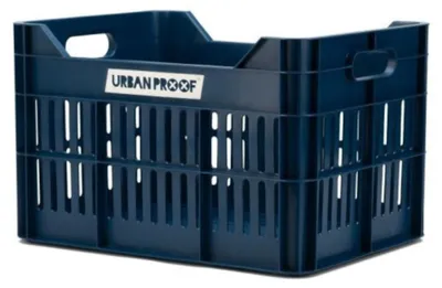 Produktbild von URBAN PROOF Fahrradkiste aus recyceltem Kunststoff 30L 40x30x25cm, Dunkelblau