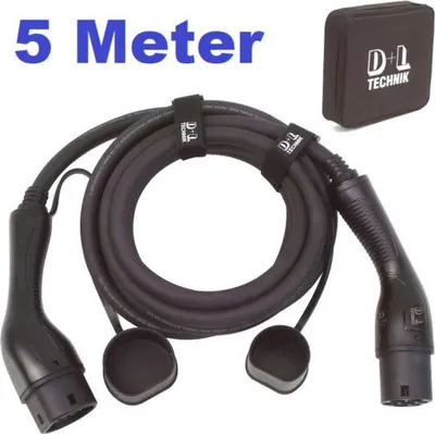 Image de Câble de charge 22 kW 5m pour voiture électrique hybride, Type2 3-phasé. Wallbox appareil 55863