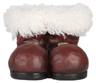 Productafbeelding van Clayre & Eef bloempot in de vorm van een laars, 26x26x20 cm, rood-wit, keramiek, geschikt voor kerst