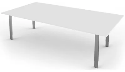 Zdjęcie produktu dla Biurko Form 5 z ręczną regulacją wysokości, białe, wymiary blatu: 200 x 100 cm