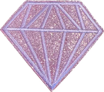 Produktbild von Diamant-Emblem-Aufnäher zum Aufbügeln, Glitzer-Rosa