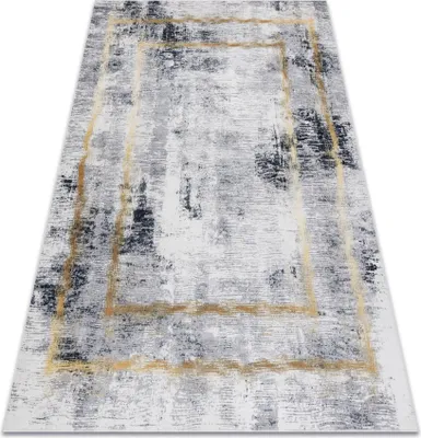 Produktbild von ANDRE 1065 Waschteppich Rahmen, vintage Anti-Rutsch - grau / gold Grau 120x170 cm