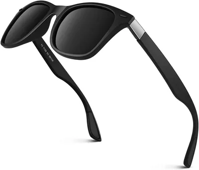 Produktbild von Polarisierte Sonnenbrillen für Männer und Frauen, modische Vintage-Sonnenbrille, quadratische Retro-Sonnenbrille, Fahren Angeln Golf HD UV400-Spiegelbrillen(Schwarzer Rahmen/schwarzes Film)