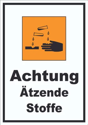 Produktbild von Aufkleber Gefahrensymbol ätzend A4 (210x297mm)