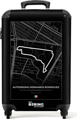 Obrázek produktu pro NoBoringSuitcases.com® Kufr Příruční zavazadlo Kufr na kolečkách Malý kufr na 4 kolečkách - F1 - Race - Autódromo Hermanos Rodríguez - Itálie - Černobílý - Cabin Size < 55x40x23 cm & 55x40x20 cm - Foto kufr - Příruční kufr - Palubní zavazadloPříruční zavazadlo Kufr 55x35x20 cm, 36L,