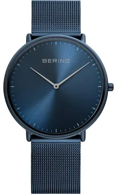 Image de Montre Bering unie Ultra-Slim bleue - 15739-397 Acier inoxydable
