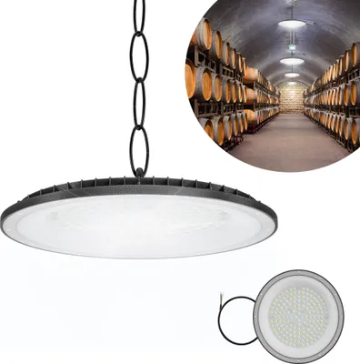 Produktbild von LARS360 High bay reflektor 200W LED IP65 - Priemyselné stropné svetlo High Bay, reflektor pre dielňu, sklad, komerčné osvetlenie, osvetlenie haly