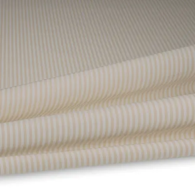Produktbild von Outdoorstoff Polsterstoff Stoff Gartenmöbel mit Streifen 240g/m² Breite 160 cm Farbe beige/weiß
